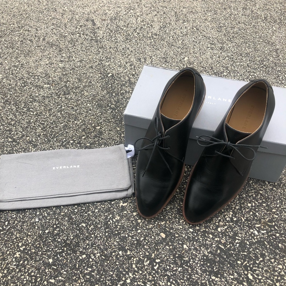 Everlane sz 8 black leather shoes